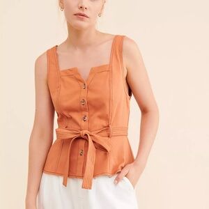 Anthropologie Current Air Buttondown Peplum Top Small